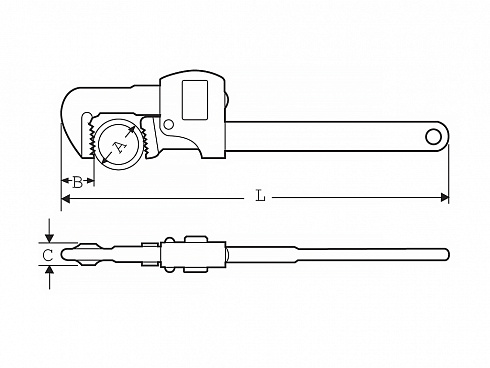 Газовый ключ STILLSON, габариты