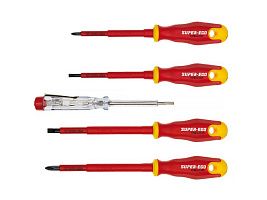 Набор диэлектрических отверток до 1000 В с тестером (4 шт) 1500000671 SUPER-EGO
